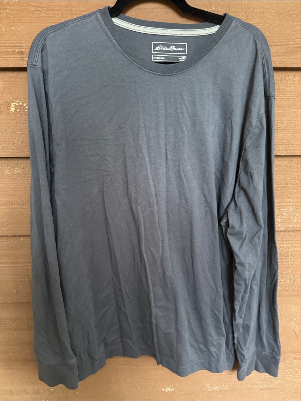 Eddie Bauer Men's Long-Sleeve Crew Neck Charcoal Shirt size 2XL